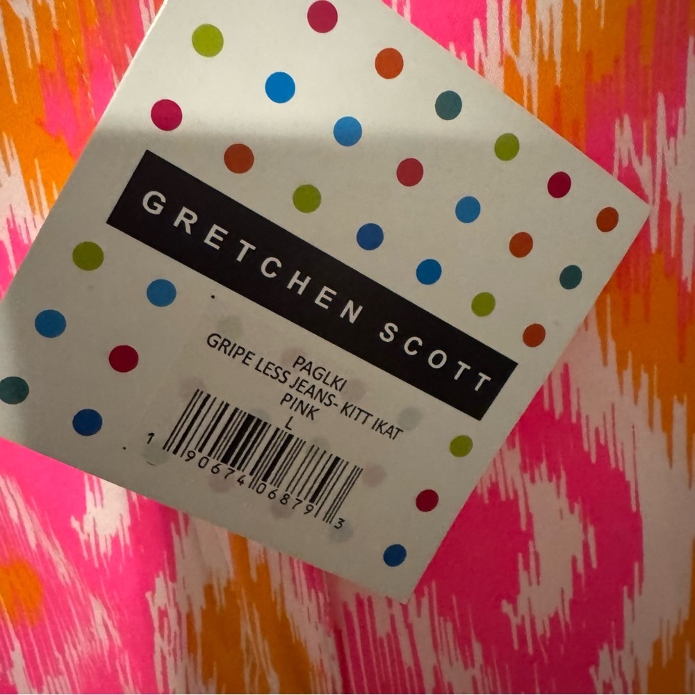 Gretchen Scott Designs Gripeless Jeans - Knit Ikat Pink Large - Picture 6 of 6